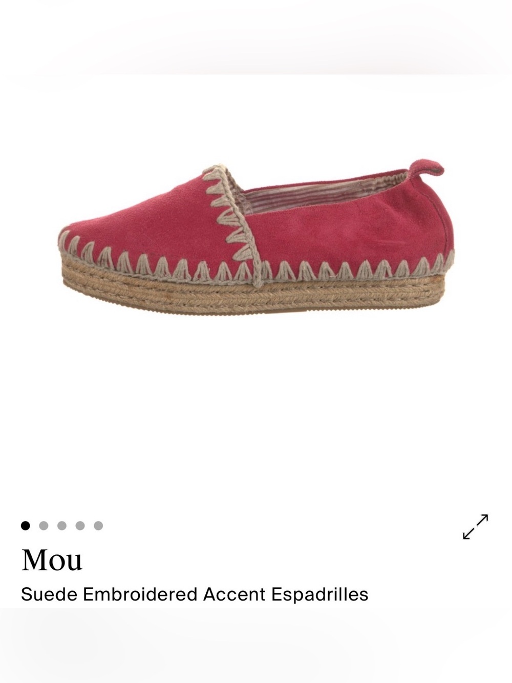 Mou Red Espadrille Slip-On with Embroidered Accent